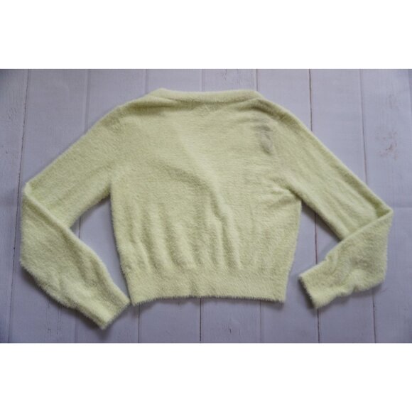 Willow & Wind Women’s Soft Fluffy Green-Yellow Cardigan - Size S - Picture 5 of 6